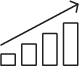 Outlined graph with upward arrow icon