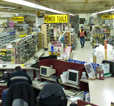 Overhead view of old Star Building Materials retail store